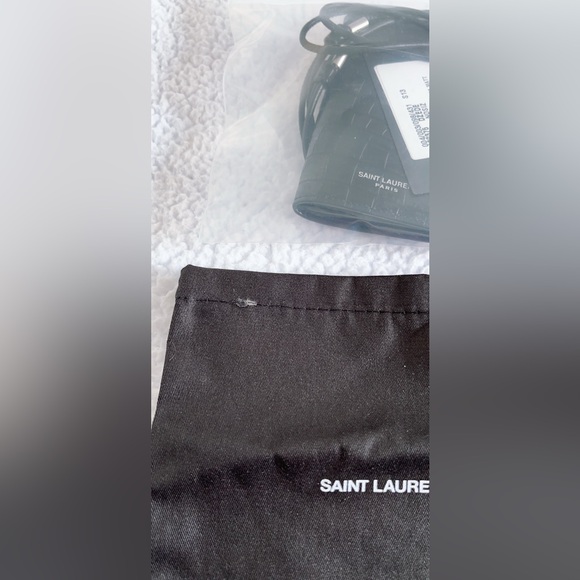 Authentic Saint Laurent Croc Embossed Flip Card Case with Lanyard - Picture 14 of 16